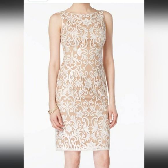 Adrianna Papell Dresses & Skirts - NWT Adrianna Papell Women's Sequin Embroidered Sheath Dress 4